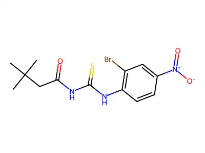 N-{2-bromo-4-nitrophenyl}-N'-(3,3-dimethylbutanoyl)thiourea structure