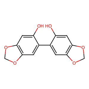 (5,5'-Bibenzo(D)(1,3)dioxole)-6,6'-diol structure
