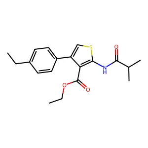 Ethyl 4-(4-ethylphenyl)-2-(2-methylpropanoylamino)thiophene-3-carboxylate structure