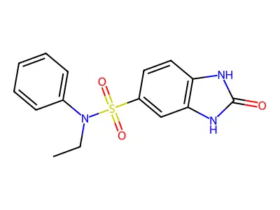 N-ethyl-2-oxo-N-phenyl-1,3-dihydrobenzimidazole-5-sulfonamide structure