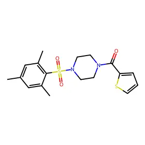 (4-(Mesitylsulfonyl)piperazin-1-yl)(thiophen-2-yl)methanone structure