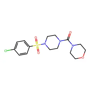 (4-((4-Chlorophenyl)sulfonyl)piperazin-1-yl)(morpholino)methanone structure