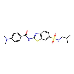 4-(dimethylamino)-N-[6-(2-methylpropylsulfamoyl)-1,3-benzothiazol-2-yl]benzamide structure