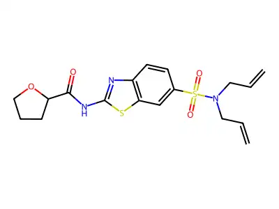 N-{6-[(diallylamino)sulfonyl]-1,3-benzothiazol-2-yl}tetrahydro-2-furancarboxamide structure