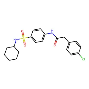 2-(4-chlorophenyl)-N-[4-(cyclohexylsulfamoyl)phenyl]acetamide structure