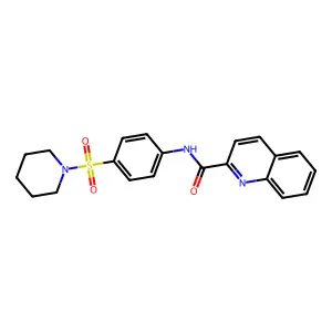 N-(4-piperidin-1-ylsulfonylphenyl)quinoline-2-carboxamide structure