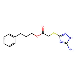 3-phenylpropyl [(5-amino-4H-1,2,4-triazol-3-yl)sulfanyl]acetate structure