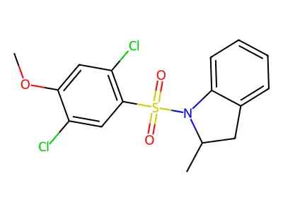 2,5-Dichloro-4-methoxy-1-[(2-methylindolinyl)sulfonyl]benzene structure