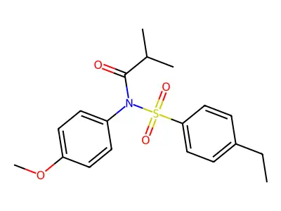 4-ethyl-N-isobutyryl-N-(4-methoxyphenyl)benzenesulfonamide structure