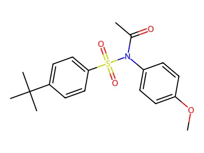 N-acetyl-4-tert-butyl-N-(4-methoxyphenyl)benzenesulfonamide structure