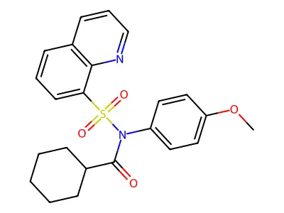 N-(cyclohexylcarbonyl)-N-(4-methoxyphenyl)-8-quinolinesulfonamide structure