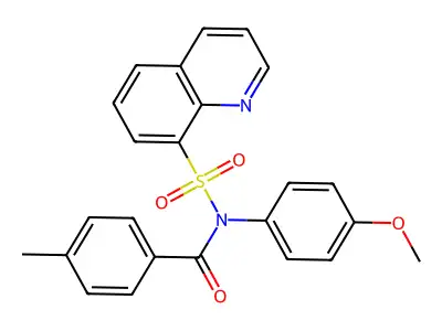 N-(4-methoxyphenyl)-4-methyl-N-quinolin-8-ylsulfonylbenzamide structure