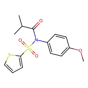 N-(4-methoxyphenyl)-2-methyl-N-thiophen-2-ylsulfonylpropanamide structure