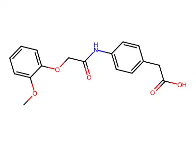 (4-{[(2-Methoxyphenoxy)acetyl]amino}phenyl)acetic acid structure