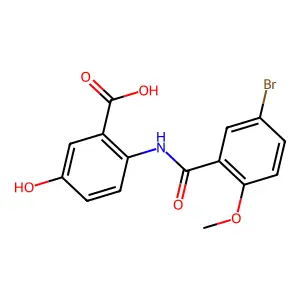 2-{[(5-Bromo-2-methoxyphenyl)carbonyl]amino}-5-hydroxybenzoic acid structure