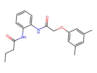 N-(2-{[(3,5-dimethylphenoxy)acetyl]amino}phenyl)butanamide structure