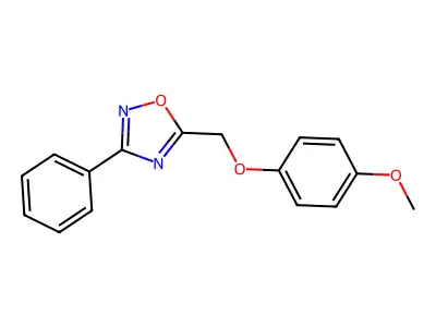 5-[(4-Methoxyphenoxy)methyl]-3-phenyl-1,2,4-oxadiazole structure
