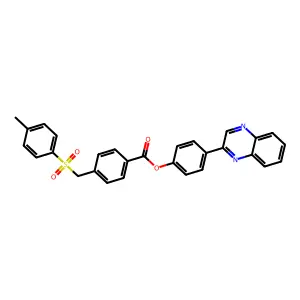 (4-Quinoxalin-2-ylphenyl) 4-[(4-methylphenyl)sulfonylmethyl]benzoate structure