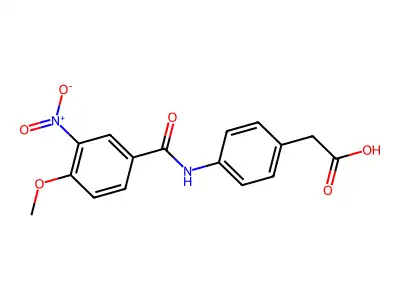 (4-{[(4-Methoxy-3-nitrophenyl)carbonyl]amino}phenyl)acetic acid structure