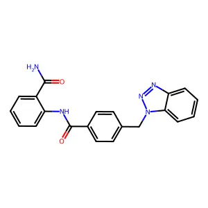 2-[[4-(Benzotriazol-1-ylmethyl)benzoyl]amino]benzamide structure