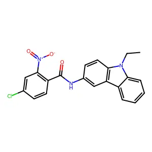 4-chloro-N-(9-ethylcarbazol-3-yl)-2-nitrobenzamide structure