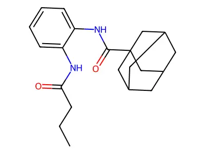 N-[2-(butanoylamino)phenyl]adamantane-1-carboxamide structure