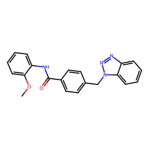 4-(benzotriazol-1-ylmethyl)-N-(2-methoxyphenyl)benzamide structure