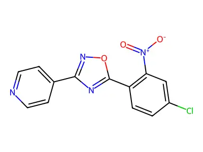 4-[5-(4-Chloro-2-nitrophenyl)-1,2,4-oxadiazol-3-yl]pyridine structure