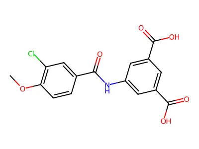 5-[(3-Chloro-4-methoxybenzoyl)amino]isophthalic acid structure