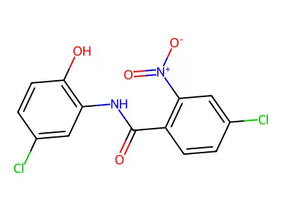 4-chloro-N-(5-chloro-2-hydroxyphenyl)-2-nitrobenzamide structure