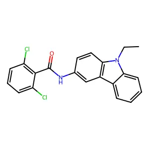 2,6-dichloro-N-(9-ethylcarbazol-3-yl)benzamide structure