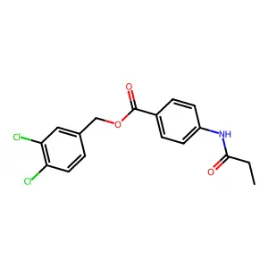 3,4-Dichlorobenzyl 4-(propionylamino)benzoate structure