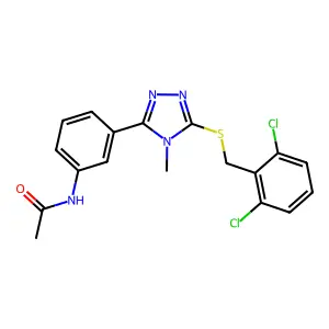 N-(3-{5-[(2,6-dichlorobenzyl)sulfanyl]-4-methyl-4H-1,2,4-triazol-3-yl}phenyl)acetamide structure