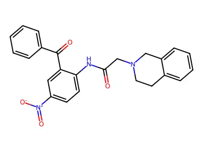 N-(2-benzoyl-4-nitrophenyl)-2-(3,4-dihydro-1H-isoquinolin-2-yl)acetamide structure
