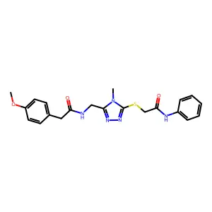 2-(4-methoxyphenyl)-N-[(4-methyl-5-{[2-oxo-2-(phenylamino)ethyl]sulfanyl}-4H-1,2,4-triazol-3-yl)methyl]acetamide structure