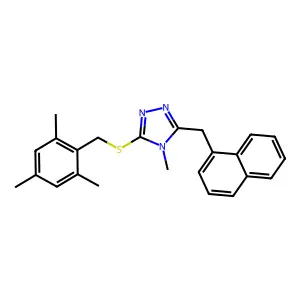 4-methyl-3-(naphthalen-1-ylmethyl)-5-[(2,4,6-trimethylbenzyl)sulfanyl]-4H-1,2,4-triazole structure