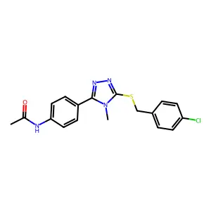 N-(4-{5-[(4-chlorobenzyl)sulfanyl]-4-methyl-4H-1,2,4-triazol-3-yl}phenyl)acetamide structure