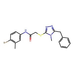 2-[(5-benzyl-4-methyl-1,2,4-triazol-3-yl)sulfanyl]-N-(4-bromo-3-methylphenyl)acetamide structure