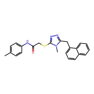 2-[[4-methyl-5-(naphthalen-1-ylmethyl)-1,2,4-triazol-3-yl]sulfanyl]-N-(4-methylphenyl)acetamide structure