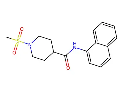 1-methylsulfonyl-N-naphthalen-1-ylpiperidine-4-carboxamide structure