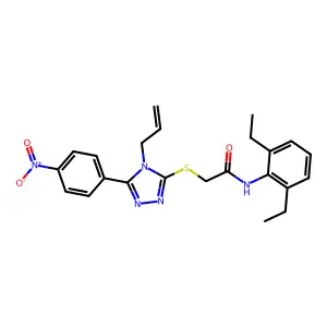 N-(2,6-diethylphenyl)-2-[[5-(4-nitrophenyl)-4-prop-2-enyl-1,2,4-triazol-3-yl]sulfanyl]acetamide structure