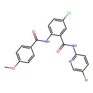 N-(5-bromopyridin-2-yl)-5-chloro-2-[(4-methoxybenzoyl)amino]benzamide structure
