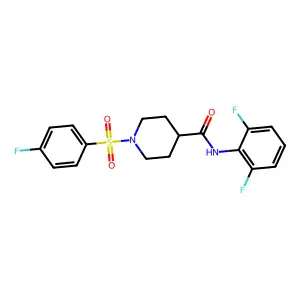 N-(2,6-difluorophenyl)-1-(4-fluorophenyl)sulfonylpiperidine-4-carboxamide structure