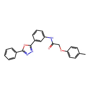 2-(4-methylphenoxy)-N-[3-(5-phenyl-1,3,4-oxadiazol-2-yl)phenyl]acetamide structure