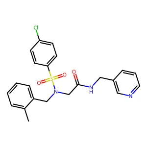 2-[(4-chlorophenyl)sulfonyl-[(2-methylphenyl)methyl]amino]-N-(pyridin-3-ylmethyl)acetamide structure
