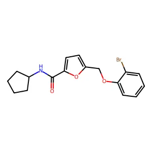 5-[(2-bromophenoxy)methyl]-N-cyclopentylfuran-2-carboxamide structure