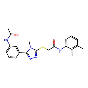 2-({5-[3-(acetylamino)phenyl]-4-methyl-4H-1,2,4-triazol-3-yl}sulfanyl)-N-(2,3-dimethylphenyl)acetamide structure