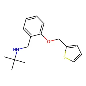2-methyl-N-[[2-(thiophen-2-ylmethoxy)phenyl]methyl]propan-2-amine structure