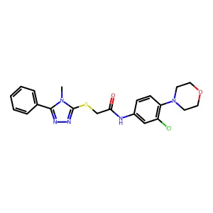 N-(3-chloro-4-morpholin-4-ylphenyl)-2-[(4-methyl-5-phenyl-1,2,4-triazol-3-yl)sulfanyl]acetamide structure