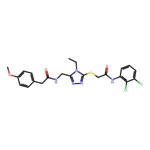 N-(2,3-dichlorophenyl)-2-{[4-ethyl-5-({[(4-methoxyphenyl)acetyl]amino}methyl)-4H-1,2,4-triazol-3-yl]sulfanyl}acetamide structure